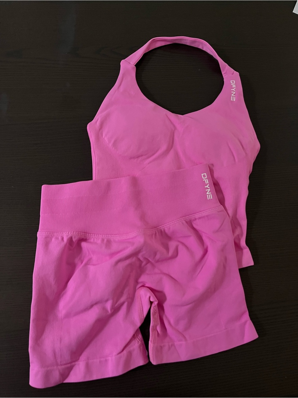 DFYNE Women's Hot Pink Seamless Workout Shorts